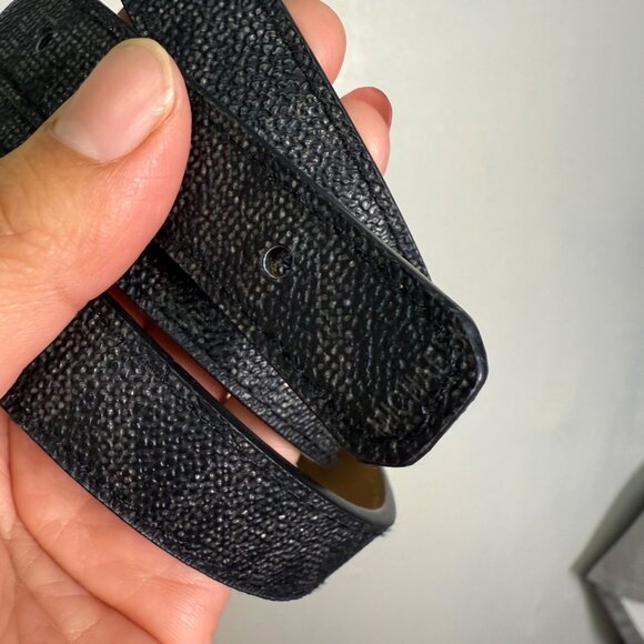 MICHAEL KORS Black Womens Mk Signature Logo Monogram Belt Medium Casual Wear - Picture 3 of 9